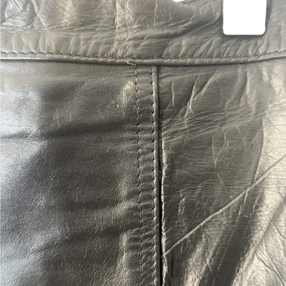 Vintage Via Mix Genuine Leather Black Skirt Size 9 - Picture 9 of 14